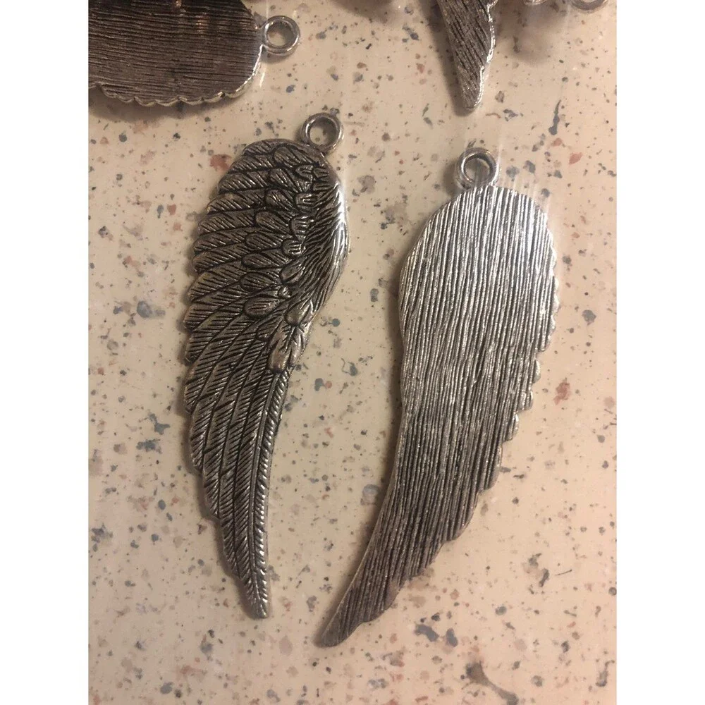 52 Angel Wing Feather Metal Charms